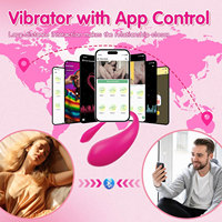 Vibrateur miniature pour culotte en silicone imperméable AITT Rose Red, télécommande Bluetooth via application, 9 vibrations, rechargeable par USB