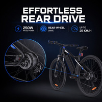 Vélo électrique de montagne à assistance au pédalage avec moteur sans balais 250W, batterie au lithium 36V 13Ah, cadre en aluminium 9 vitesses, stock local UE