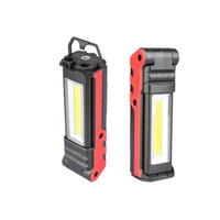 Lampe de poche COB LED pliante à intensité variable, lampe d'inspection avec Base magnétique et crochet, batterie externe Rechargeable par USB, lampe de travail