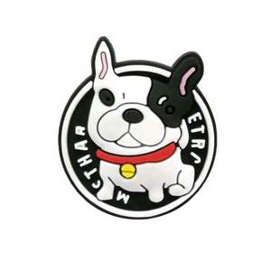 Badge d'épingle de revers scolaire 3D magnétique personnalisé en PVC, avec logo en caoutchouc gaufré, décoration à sequins, étiquette en silicone, finition sans nickel - Product Image 6