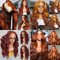 Perruques en cheveux humains brésiliens vierges HD de 28 pouces, ondulées, bouclées, avec dentelle transparente, pour femmes noires