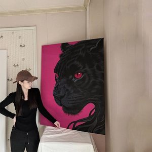 Arte de Pared Inspirado en la Dopamina para la Parte Posterior del Sofá, Estilo Nicho para Entrada, <span class=keywords><strong>Cuadro</strong></span> Colgante de <span class=keywords><strong>Pantera</strong></span> <span class=keywords><strong>Negra</strong></span>, Decoración Abstracta Nórdica para Sala de Estar - Product Image 1