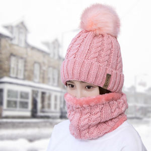 2025 luxe chaud dames hiver tricoté chapeaux avec pompon <span class=keywords><strong>bonnet</strong></span> Logo personnalisé en gros usine directe - Product Image 1