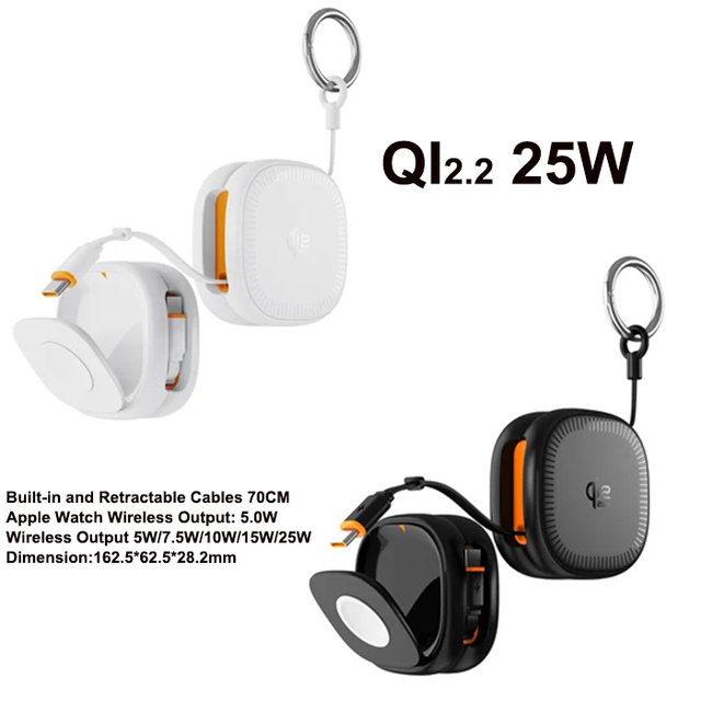 Magnetic Wireless Charger 25W for 2.2 PD 3.0 Fast Charging USB Type-C for Smart Watch