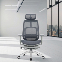 Chaise ergonomique de maille de bureau de pivot de dossier réglable de cadre en métal moderne exécutif avec l'appui-tête de roue et les sièges de repose-pieds