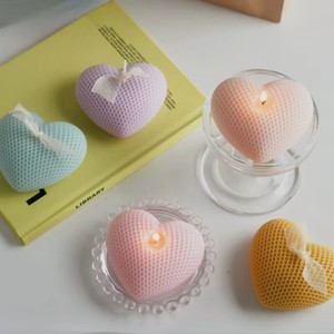 Bougie en forme de cœur à texture tissée, sans fumée, romantique, pour la Saint-Valentin, cadeau de mariage, décoration d'intérieur, ornement, vente <span class=keywords><strong>chaude</strong></span> - Product Image 4