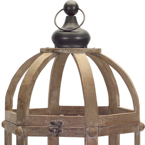 Set di due portacandele in legno marrone in difficoltà e vetro lanterna portacandele in vetro bellissimi barattoli di vetro HMS - Product Image 6