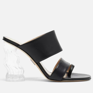 Mules transparentes à talons épais irréguliers pour femme, grande taille 45, à double bride et bout fermé, chaussures de soirée à coupe large - Product Image 4