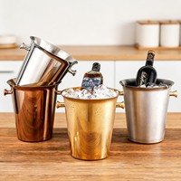 Ember Es Stainless Steel Tahan Lama, Anti Karat, untuk Pesta, Bar Rumah, Bak Minuman Modern, Pendingin Anggur