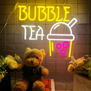 Bubble Tea Neon Sign <b>Lights</b> Custom Multi-Color <b>Remote</b> <b>Control</b> <b>Wall</b> Mountable Baby Gift Home Party Car Companies Event Decor - Product Image 3