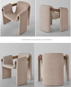 Chaise longue en cuir de salle à manger <span class=keywords><strong>vintage</strong></span> minimaliste scandinave Hotel Antique Wood Frame Lazy Accent French <span class=keywords><strong>Fauteuils</strong></span> - Product Image 4