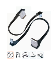 Câble USB mâle vers micro USB personnalisé, échantillon gratuit, super plat, flexible, inclinable vers le haut, vers le bas, vers la gauche et vers la droite, à 90 degrés