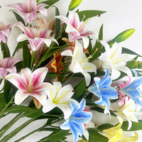 Lys simulé plastique mariage paysage fleur décoration de la maison mariée tenant fleur salon table à manger arrangement floral