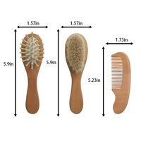 Peignes à cheveux personnalisés avec logo d'usine, vente en gros de brosses à cheveux en bois pour bébé, peigne en laine douce, brosse à cheveux naturelle pour enfants