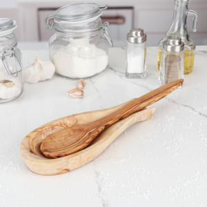 ที่ใส่ช้อนไม้เลียนแบบของโบราณแกะสลักทำด้วยมือด้วยมือเครื่องครัวทำจากไม้มะกอกตูนิเซียของบ้าน - Product Image 4