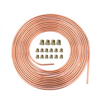 Tube de frein en acier cuivré enroulé pour voiture, 25 pieds, 7.62m, 3/16 " OD, résistant à la rouille, avec 16 écrous