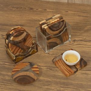 Square/Round Tea/<b>Coffee</b> Cup Mat - <b>Epoxy</b> Resin <b>Table</b> Placemat - Product Image 5
