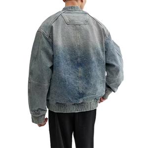 Chaqueta Corta de Mezclilla Lavada Informal Personalizada para Hombre, Estilo Vintage, Azul Vintage, 100% Algodón - Product Image 5