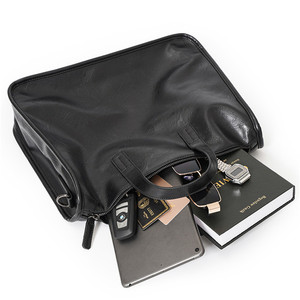 Wholesale Custom PU Leather <strong>Briefcase</strong> for Men Laptop Bag Shoulder Messenger Bag Business Office Laptop Bag Brand Logo - Product Image 4