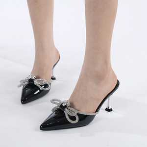Ladies Fashion Sweet Bow <strong>Stiletto</strong> Pointed <strong>Low</strong> <strong>Heel</strong> Sandals for Shopping and Work Wear Women Shoes <strong>Heel</strong> - Product Image 3