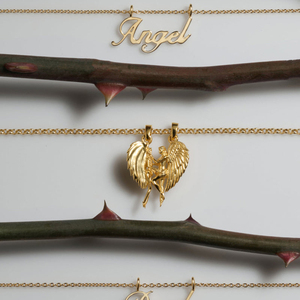 Collana con Ciondolo Angelo e Diavolo in Ottone Placcato Oro, Gioielli Personalizzati con Logo Gemnel - Product Image 2