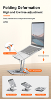 Support métallique portable réglable Aspor A703 pour tablette PC avec base rotative à 360°, design pliable et composants en silicone
