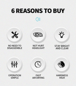 น้ำยาทำความสะอาดไฟหน้ารถยนต์ ขจัดคราบเหลือง คราบออกซิเดชัน รอยขีดข่วน ฟื้นฟูความคมชัดของไฟหน้า  น้ำยาเคลือบฟื้นฟูไฟหน้ารถยนต์ ขายดี - Product Image 6