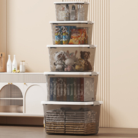 Boîte de rangement transparente Haogle de grande capacité, design moderne, en PP écologique, avec couvercle, pour armoire