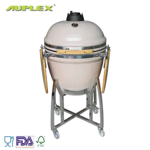 Auplex China Classic 21-Inch Portable Kamado Steel Rotisserie BBQ Grill for Home Outdoor Camping Portable Charcoal Smoker