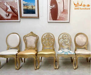 Venta al por mayor de sillas de resina de plástico dorado para bodas, sillas reales para eventos, fiestas, banquetes, bodas, sillas europeas - Product Image 6