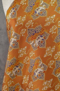 Tissu brocart chinois vintage Song, tissé avec du fil d'or, motif jacquard cheval nuageux, pour veste Hanfu - Product Image 6