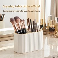 Porte-stylos en cuir, boîte de rangement, style nordique, forme ovale, compartiments multifonctionnels, luxe léger, haut de gamme, nouveau, bureau, rayé