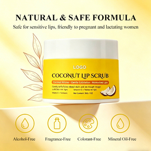 สครับริมฝีปากมะพร้าว สครับน้ำตาลขัดผิวธรรมชาติสำหรับริมฝีปาก บำรุงริมฝีปากอย่างอ่อนโยน ช่วยผลัดเซลล์ผิวและเพิ่มความชุ่มชื้น - Product Image 6