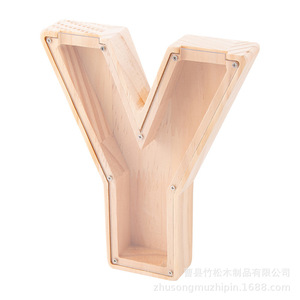 Hucha de madera con 26 letras y estante extraíble, caja de dinero, artículo decorativo artesanal - Product Image 5
