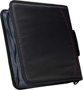 Case-it Mighty Zip Tab Zipper <b>Binder</b>,Zipper <b>Ring</b> <b>Binder</b> Blue Bag <b>Ring</b> <b>Binder</b> and Letter Size Writing Pad, Black Zipper <b>Binder</b> - Product Image 1