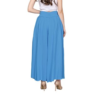 Pantalon décontracté pour femmes, vêtements d'été, vêtements de plage, 100%, rayonne, personnalisé, fabricant, couleur bleu ciel, vente en gros 2023 - Product Image 6