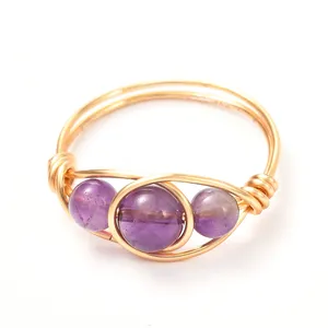 INS <span class=keywords><strong>anello</strong></span> di cristallo di pietra preziosa avvolto in filo naturale <span class=keywords><strong>anello</strong></span> di perline di avventurina verde di quarzo rosa <span class=keywords><strong>ametista</strong></span> in <span class=keywords><strong>oro</strong></span> 18 carati <span class=keywords><strong>anello</strong></span> regolabile fai da te - Product Image 4