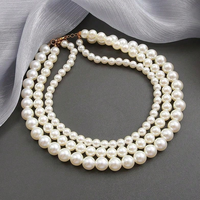 3Pcs Collier de perles d'imitation pour les femmes Collier ras du cou en fausse perle empilable pour un usage quotidien Cadeau d'anniversaire
