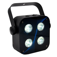 Projecteur de scène LED 4x18W RGBWA UV 6-en-1 DMX512 pour KTV, mariages, discothèques, bars, personnalisable, avec batterie et télécommande sans fil