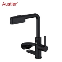trou tasse rondelle mat noir en acier inoxydable retirer pulvérisateur évier robinet de cuisine avec verre rinceur