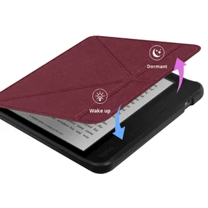 Nouvelle couverture de lecteur de livre électronique pour <span class=keywords><strong>Kobo</strong></span> <span class=keywords><strong>Libra</strong></span> Color <span class=keywords><strong>2</strong></span> 7 pouces étui de protection pour tablette prêt Stock couverture en cuir pliable avec Support <span class=keywords><strong>Kobo</strong></span> - Product Image 2
