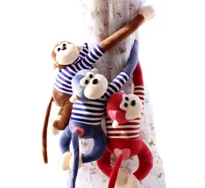 Macaco de pelúcia personalizado pendurado, boneca de macaco de braço longo, brinquedos estofados para decoração de cortina
