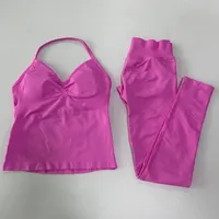Offre Spéciale : Ensemble de Sport Sans Coutures pour Femme – Débardeurs et Leggings de Yoga Taille Haute Effet Scrunch – Tenue de Fitness et d'Entraînement – Vêtements de Sport Actifs