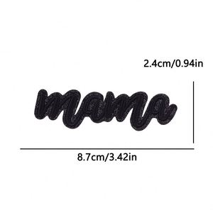 New Hot Iron on Gold Glitter Edge Colorful Exquisite Embroidery Mama Patch for <b>Hat</b> <b>Bag</b> Decoration - Product Image 2