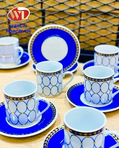 埃塞俄比亚茶杯茶碟套装六人配件标志设计高品质批发价格