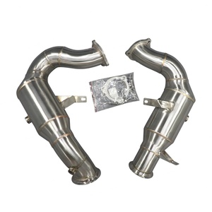 High Performance Resonator Downpipe for Porsche Macans Turbo 2014-2017 3.0T/3.6T - Stainless Steel - Product Image 1