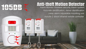 <span class=keywords><strong>Alarme</strong></span> Antivol de Sécurité Domestique Infrarouge en ABS avec Double Télécommande, Angle Large de 110 Degrés et Détection de Mouvement sur 10 m - Product Image 6
