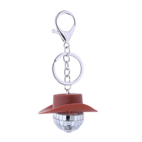 Porte-clés boule disco en verre fait main, style européen et américain, tendance, surface miroir, ornement à suspendre pour voiture, décorations de fête