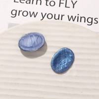 Corte de Resina Ovalado Facetado con Efecto Arena Movediza y Lámina de Plata Brillante para la Creación de Pendientes, Horquillas, Colgantes y Adornos DIY