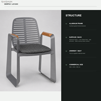 Ensemble de bistrot moderne pour l'extérieur, structure en aluminium thermolaqué, mobilier de jardin, ensemble de salle à manger